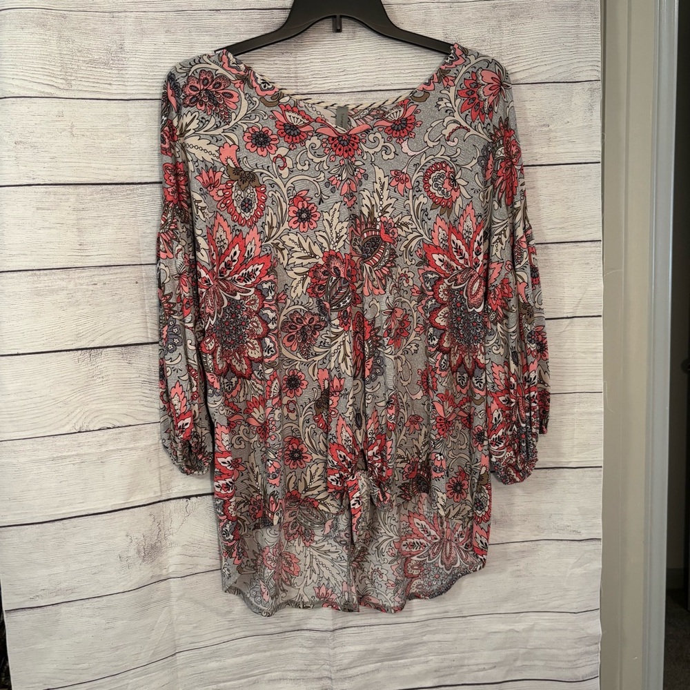 Floral Print Plus Size Women's Top (Loc #3)